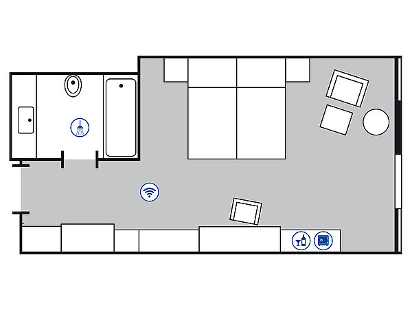 Zimmergrundriss Comfort Zimmer | Maritim Hotel Stuttgart